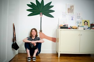 Angelica Hicks in her apartment.