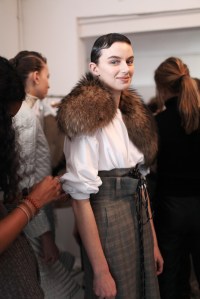 Backstage at Anne Sofie Madsen RTW Fall 2017