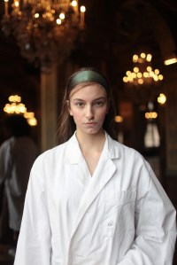 Backstage at Issey Miyake RTW Fall 2017