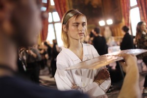 Backstage at Issey Miyake RTW Fall 2017