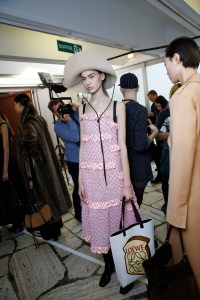Backstage at Loewe RTW Fall 2017