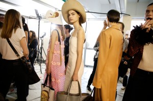 Backstage at Loewe RTW Fall 2017