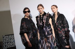 Backstage at Sacai RTW Fall 2017