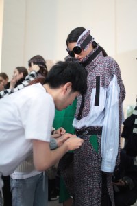 Backstage at Sacai RTW Fall 2017
