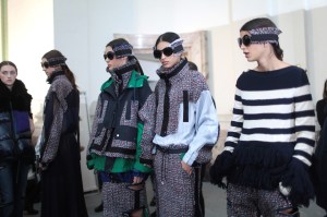 Backstage at Sacai RTW Fall 2017