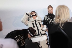 Backstage at Sacai RTW Fall 2017