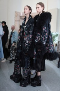 Backstage at Sacai RTW Fall 2017