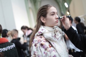 Backstage at Moncler Gamme Rouge RTW Fall 2017