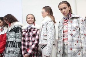 Backstage at Moncler Gamme Rouge RTW Fall 2017