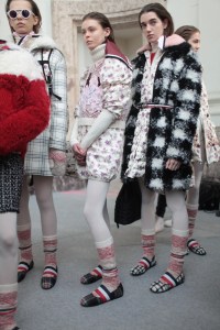 Backstage at Moncler Gamme Rouge RTW Fall 2017