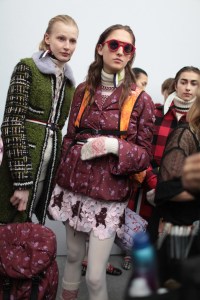 Backstage at Moncler Gamme Rouge RTW Fall 2017