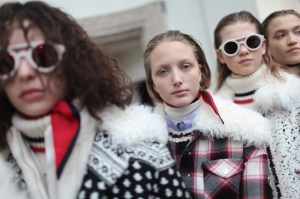 Backstage at Moncler Gamme Rouge RTW Fall 2017