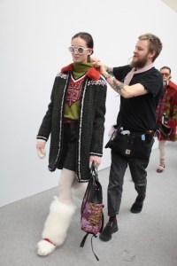 Backstage at Moncler Gamme Rouge RTW Fall 2017
