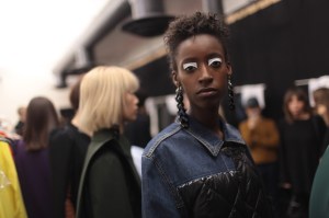 Backstage at Lutz Huelle RTW Fall 2017