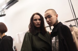Backstage at Lutz Huelle RTW Fall 2017
