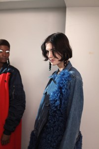 Backstage at Lutz Huelle RTW Fall 2017