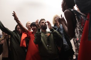 Backstage at Lutz Huelle RTW Fall 2017