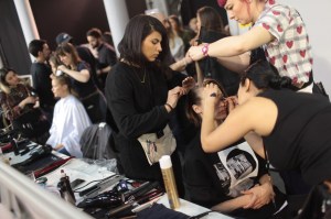 Backstage at Mugler RTW Fall 2017