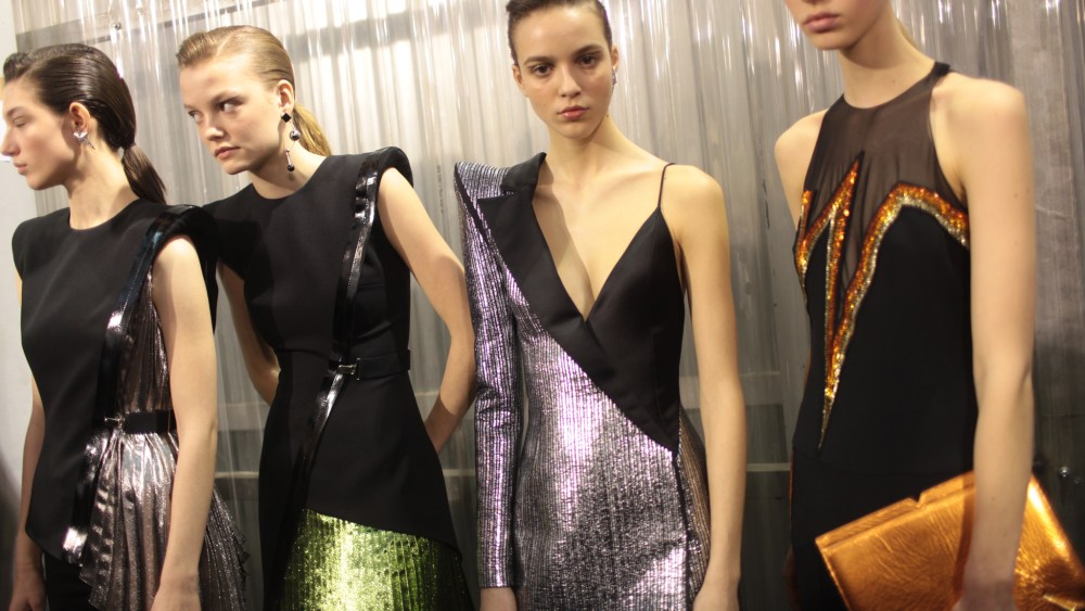 Backstage at Mugler RTW Fall 2017