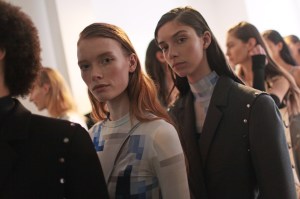 Backstage at Paco Rabanne RTW Fall 2017