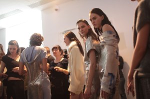Backstage at Paco Rabanne RTW Fall 2017