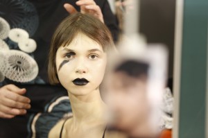 Backstage at Yohji Yamamoto RTW Fall 2017