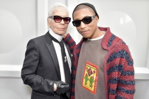 Karl Lagerfeld and Pharrell Williams backstageChanel show, Fall 2017