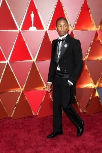 Pharrell Williams, 89th Annual Academy Awards, wearing custom Chnael