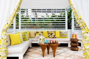 Trina Turk designed cabanas for the Diplomat beach resort.