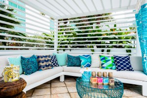 Trina Turk designed cabanas for the Diplomat beach resort.