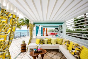 Trina Turk designed cabanas for the Diplomat beach resort.