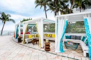Trina Turk designed cabanas for the Diplomat beach resort.