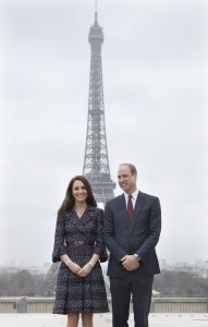 Prince William and Catherine Duchess of Cambridge pose in front of the Eiffel Tower at the Trocadero in Paris, France, at an event to highlight the ties between the young people of France and the UK on day two of their visit to the French capital.Prince William and Catherine Catherine Duchess of Cambridge visit to Paris, France - 18 Mar 2017
