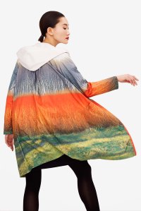 A look from Sybilla's capsule collection in collaboration with Ecoalf.