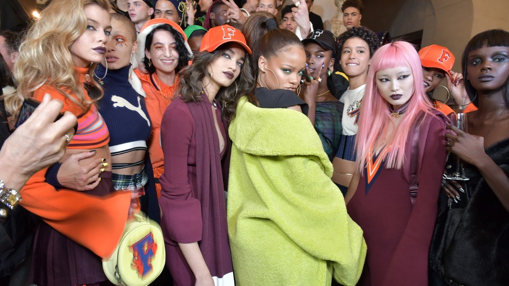 Rihanna and models