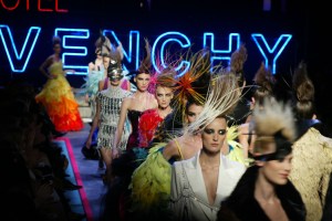 Models at the Fall 2002 Givenchy show in Paris.