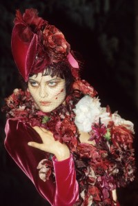 Outtake; Model on the runway of the Givenchy by John Galliano fall 1996 couture collection on July 7, 1996 in Paris, France.Article title: "Weekend Update"