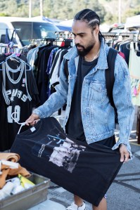 His previous collections have featured vintage rock T-shirts, “so it’s cool to find some hip-hop ones,” he said, holding a vintage Warren G shirt.