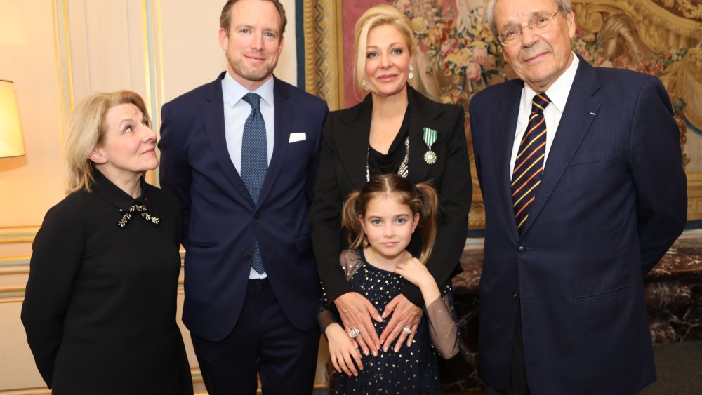 Catherine Pégard, Rupert Adams, Nadja Swarovski, her daughter Jasmine and Helmut Swarovski.