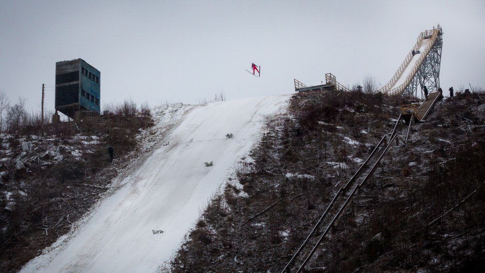 Sarah Hendrickson hits the Nanasen Ski jump in Milan, NH USA on March 4, 2017.