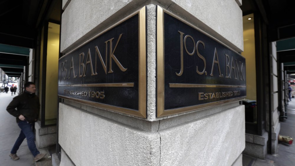 Jos. A. Bank's sales improved in the first quarter.