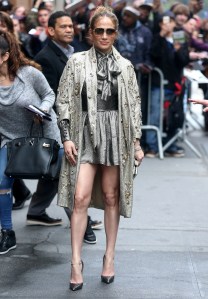 Jennifer Lopez'The View' TV show, New York, USA - 01 Mar 2017Jennifer Lopez leaving "The View Show" in New York City WEARING JENNY PACKHAM COAT