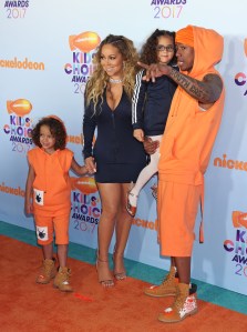 Nick Cannon and Mariah Carey
Nickelodeon Kids Choice Awards 2017, Los Angeles, USA - 11 Mar 2017
US rapper Nick Cannon (R) and US singer Mariah Carey (2-L) arrive with their children Moroccan Scott Cannon and Monroe Cannon for the 2017 Nickelodeon Kids Choice Awards at USC Galen Center in Los Angeles, California, USA, 11 March 2017.