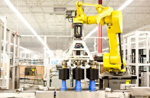 Robotic yarn processing at Yadkinville.