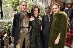 Vanessa Seward with models wearing her designs