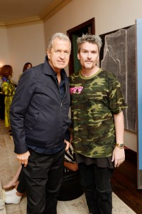 Mario Testino and Balthazar Getty attend Tania Fares and Rosetta Getty, Together with Eric Buterbaugh, Gia Coppola, Jacqui Getty, Irena Medavoy, Jennifer Meyer, Brigette Romanek and Kelly Sawyer celebrate the launch of London Uprising: Fifty Fashion Designers, One City on April 18, 2017 in Los Angeles, California. (Photo by Stefanie Keenan/Getty Images for Tania Fares)