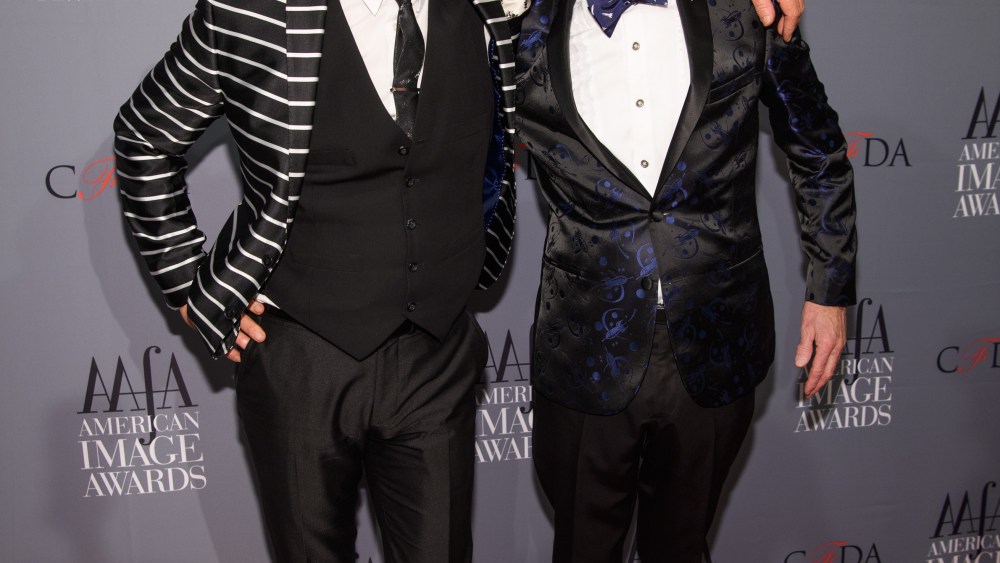 NEW YORK, NY - APRIL 24: Nick Graham and Bill Nye arrive at the American Apparel & Footwear Association's 39th Annual American Image Awards 2017 on April 24, 2017 in New York City. (Photo by Dave Kotinsky/Getty Images for AAFA)