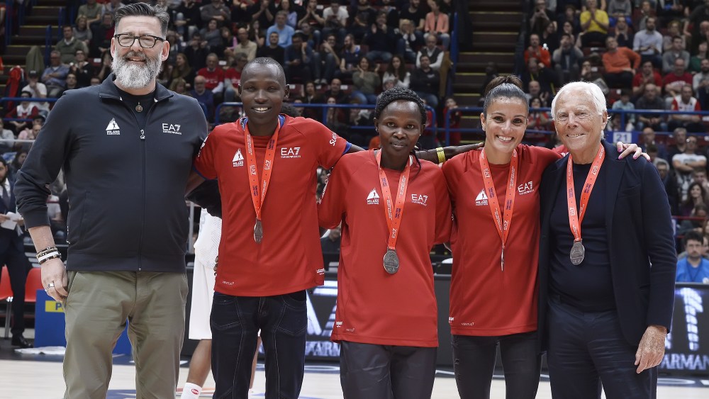 Andrea Trabuio, Edwin Koech, Sheila Chepkech, Anna Incerti e Giorgio Armani