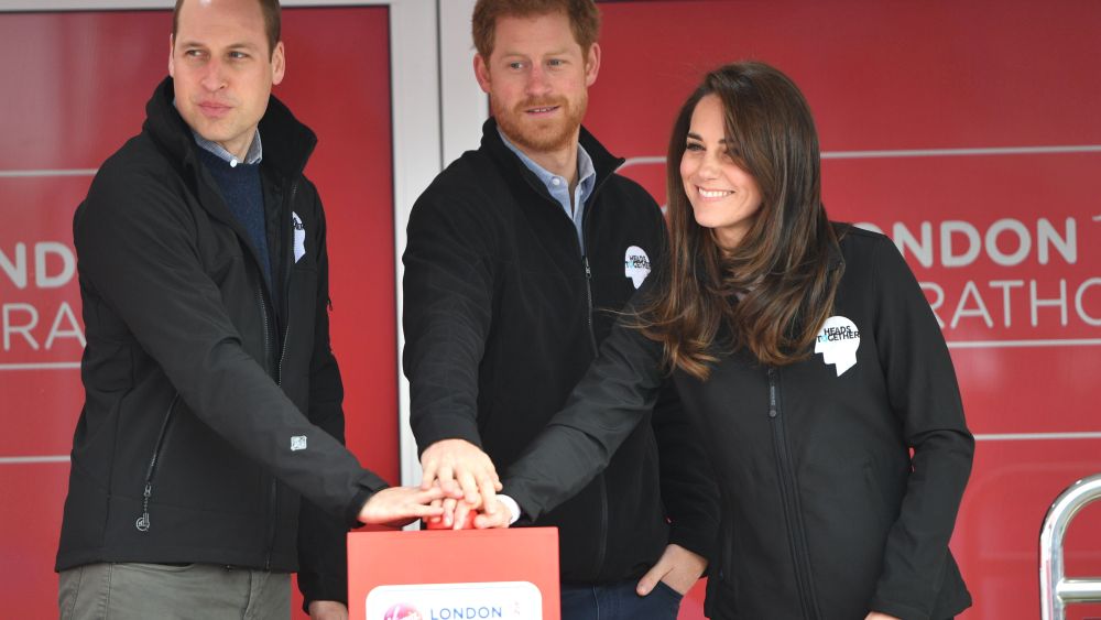 Prince William, Prince Harry and the Duchess of Cambridge at the London Marathon