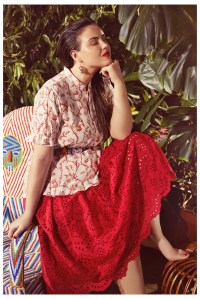 A look from Eloquii's  limited-edition capsule collection collaboration with Teresa Maccapani Missoni.